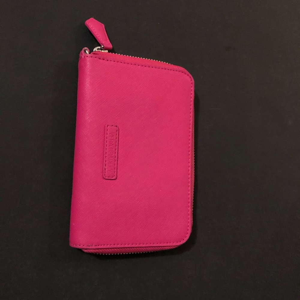 Pink faux leather wallet